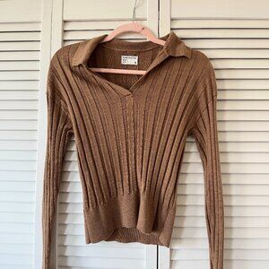 Frank and Oak Ribbed Collared Sweater S